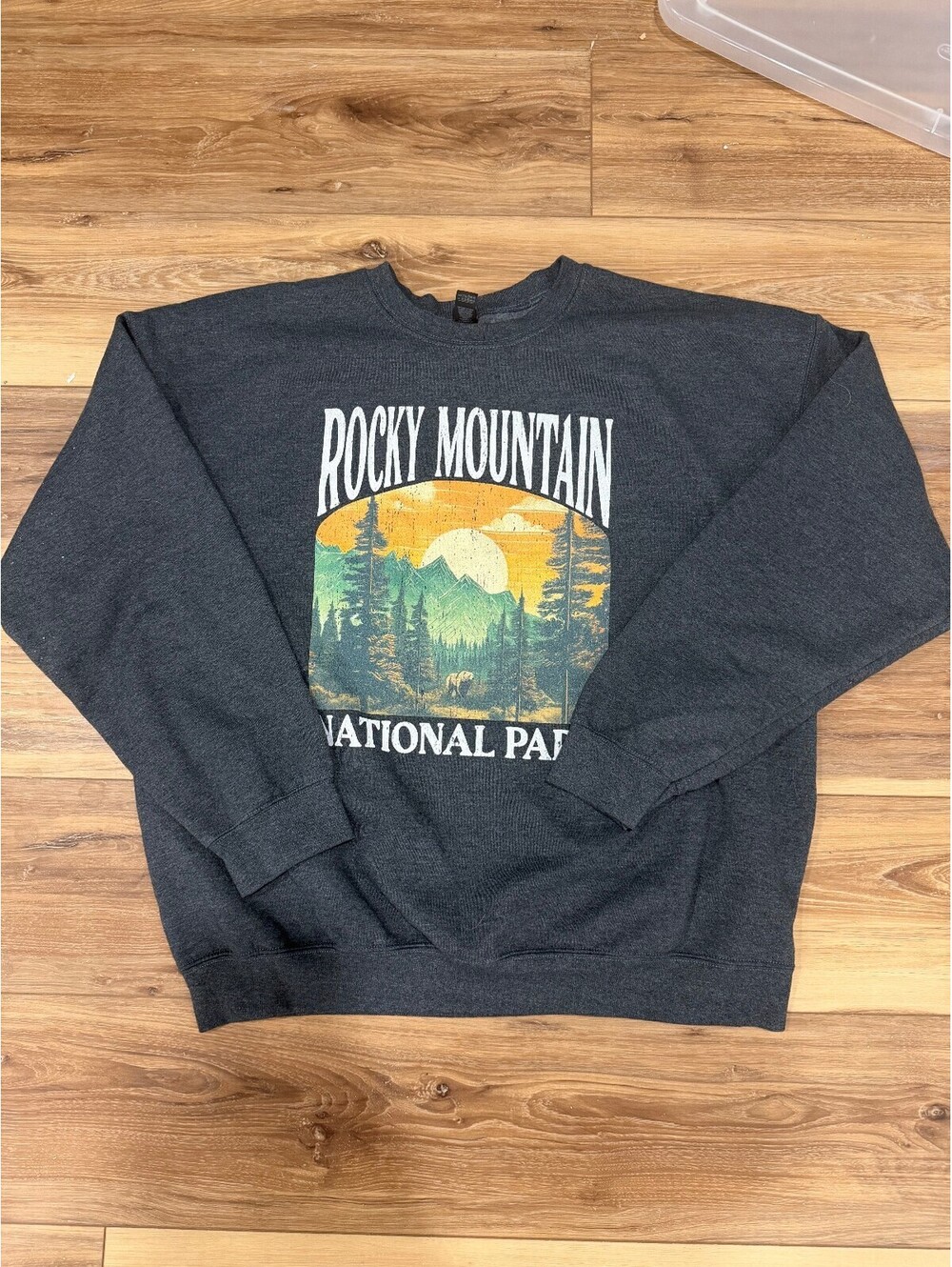 Rocky Mountain National Park Sweatshirt Mens Gray Graphic Crewneck Pullove